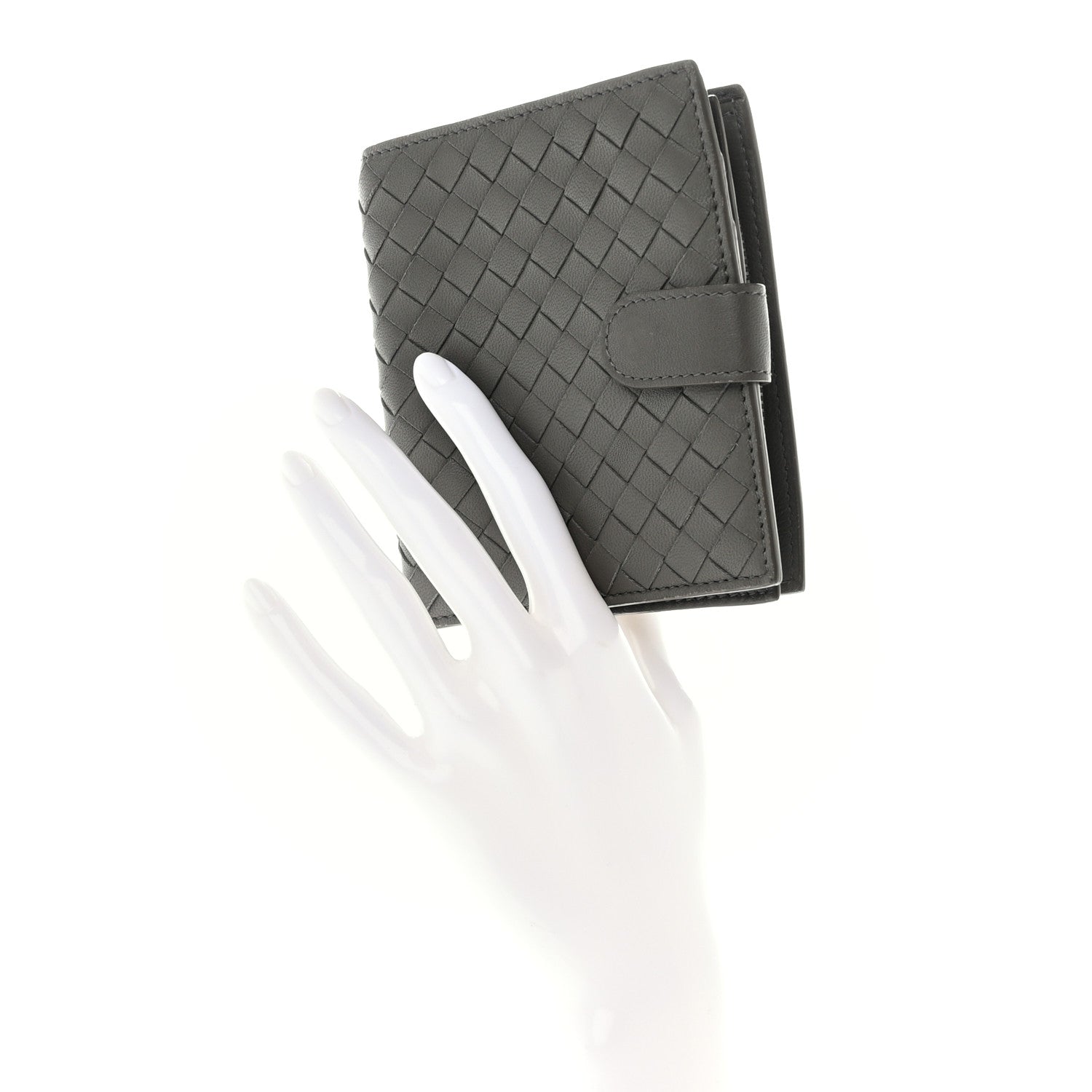 Bottega Veneta Nappa Intrecciato Mini Wallet Grey 2 of 12