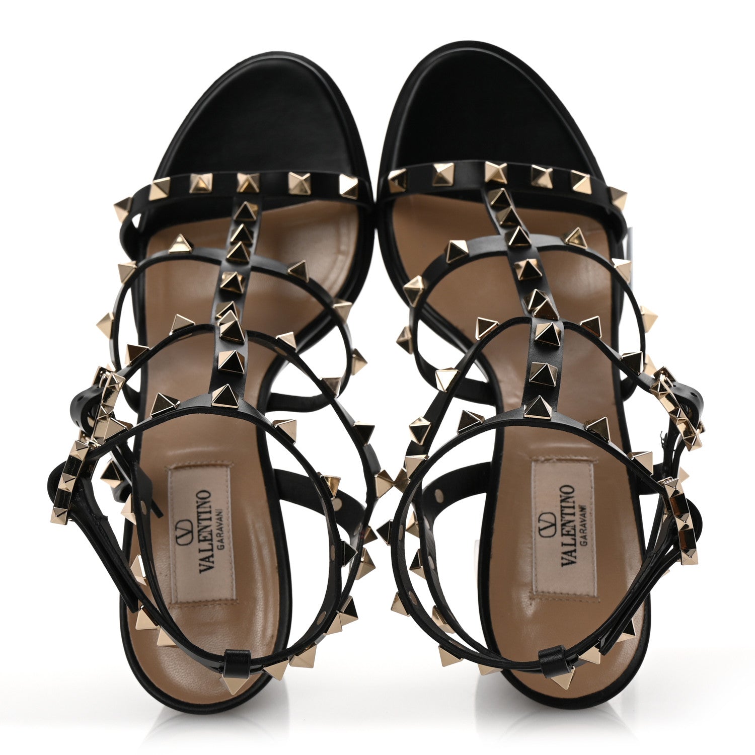 Valentino Garavani Calfskin Rockstud 90mm City Sandals 39.5 Black 2 of 9