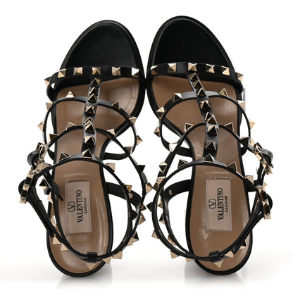 Valentino Garavani Calfskin Rockstud 90mm City Sandals 39.5 Black 2 of 9