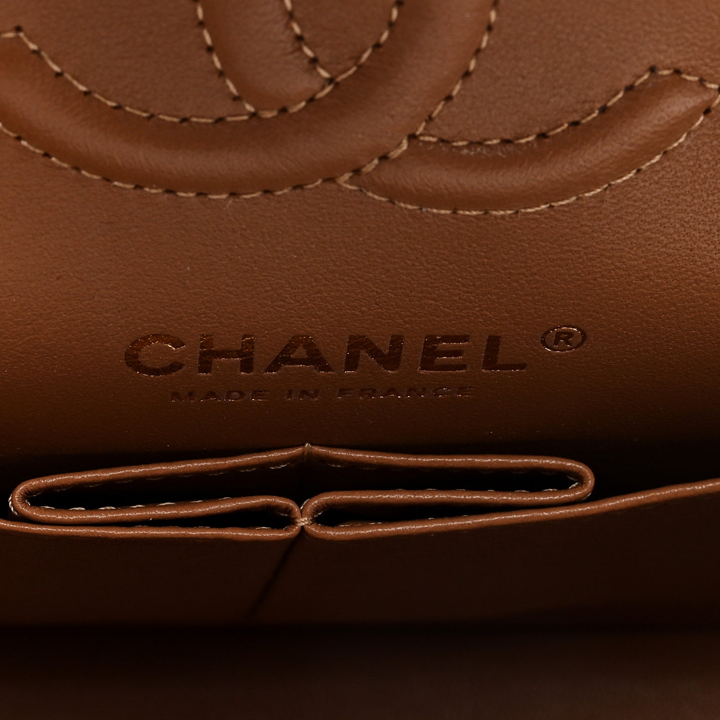 Lambskin Quilted Small Double Flap Brown