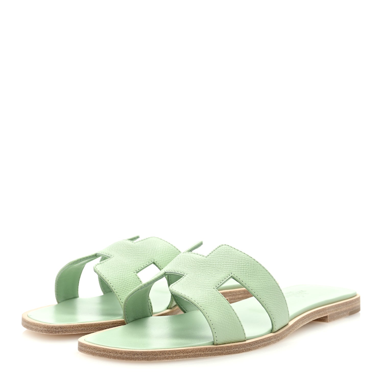 Hermes Epsom Oran Sandals 38 Vert Jade 2 of 9