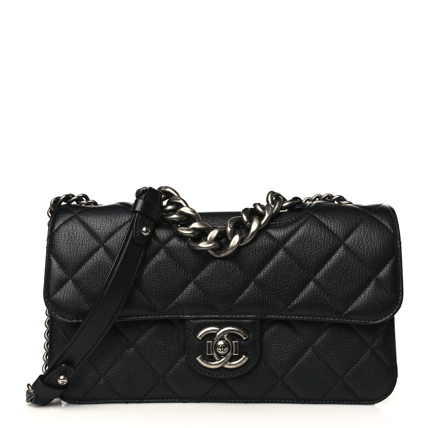 Chanel Goatskin Quilted Medium Perfect Edge Flap Black 1 of 10