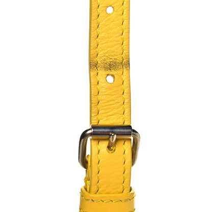 Balenciaga Shiny Day Calfskin Logo S Triangle Duffle Jaune Black 16 of 17