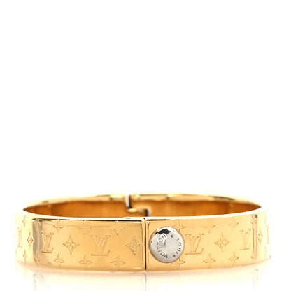Louis Vuitton Brass Monogram Nanogram Cuff S Gold 1 of 5