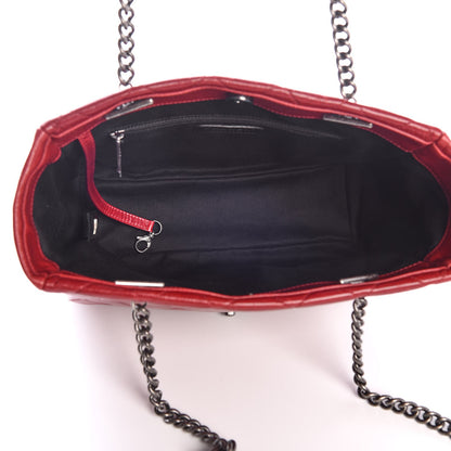 Chanel Glazed Calfskin Quilted Front Pocket Tote Red 5 of 7