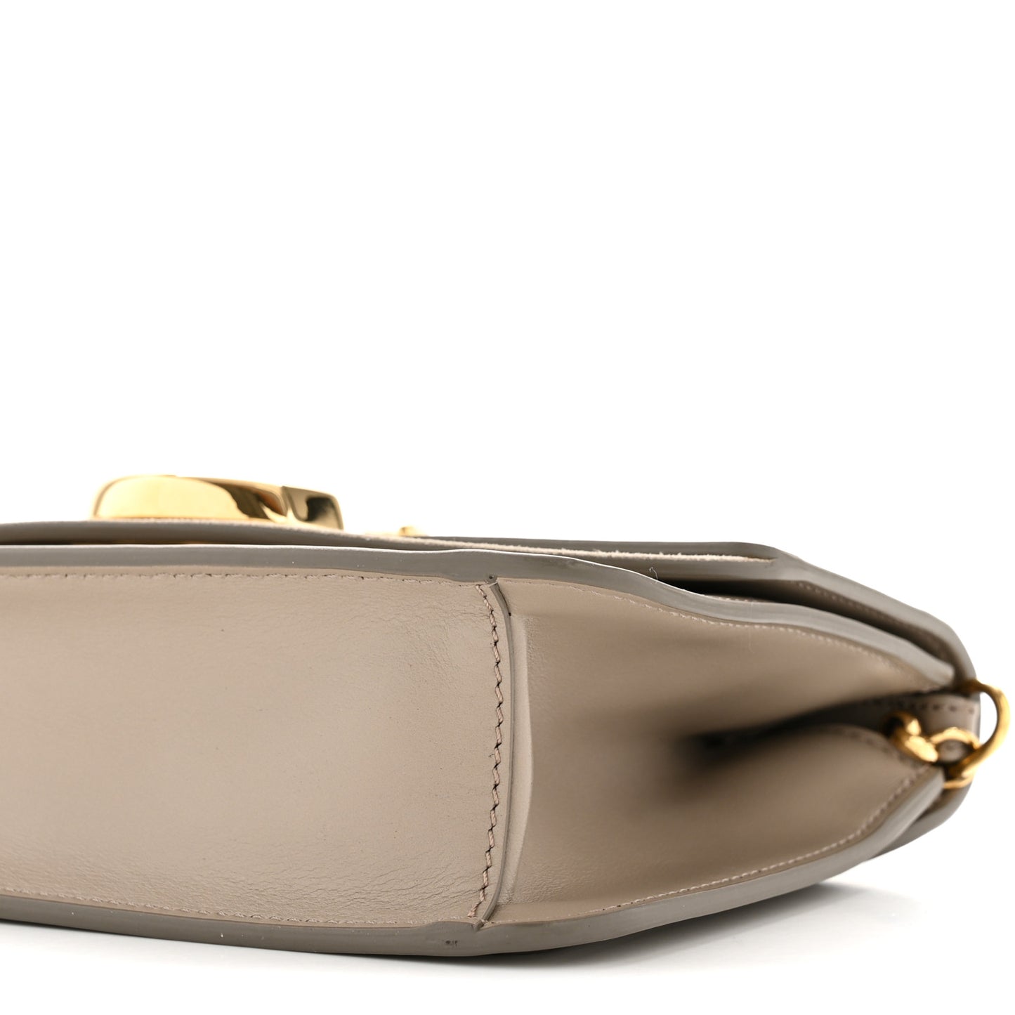 Calfskin Suede C Clutch With Chain Motty Grey