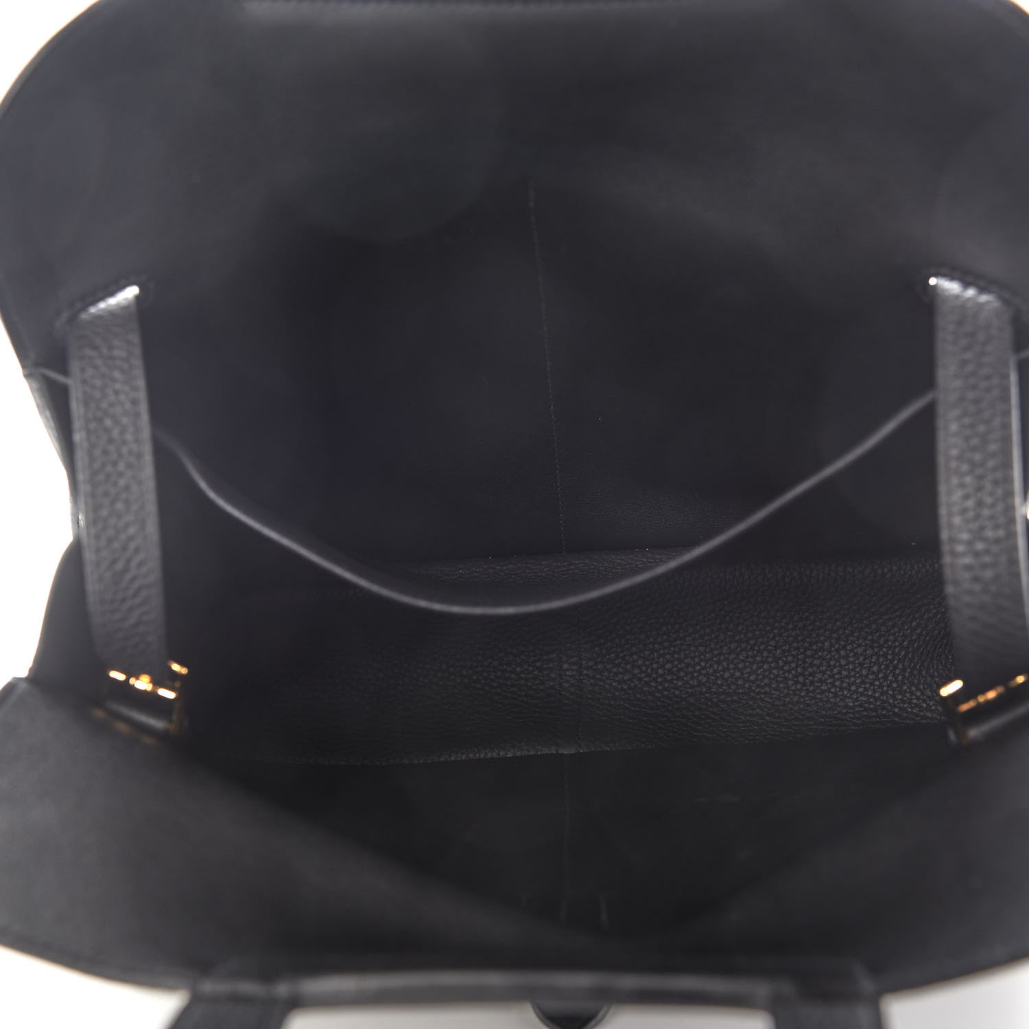 Hermes Taurillon Clemence Halzan 31 GM Black 4 of 11