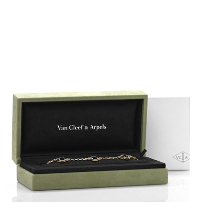Van Cleef & Arpels 18K Yellow Gold Black Onyx 5 Motifs Vintage Alhambra Bracelet 4 of 4