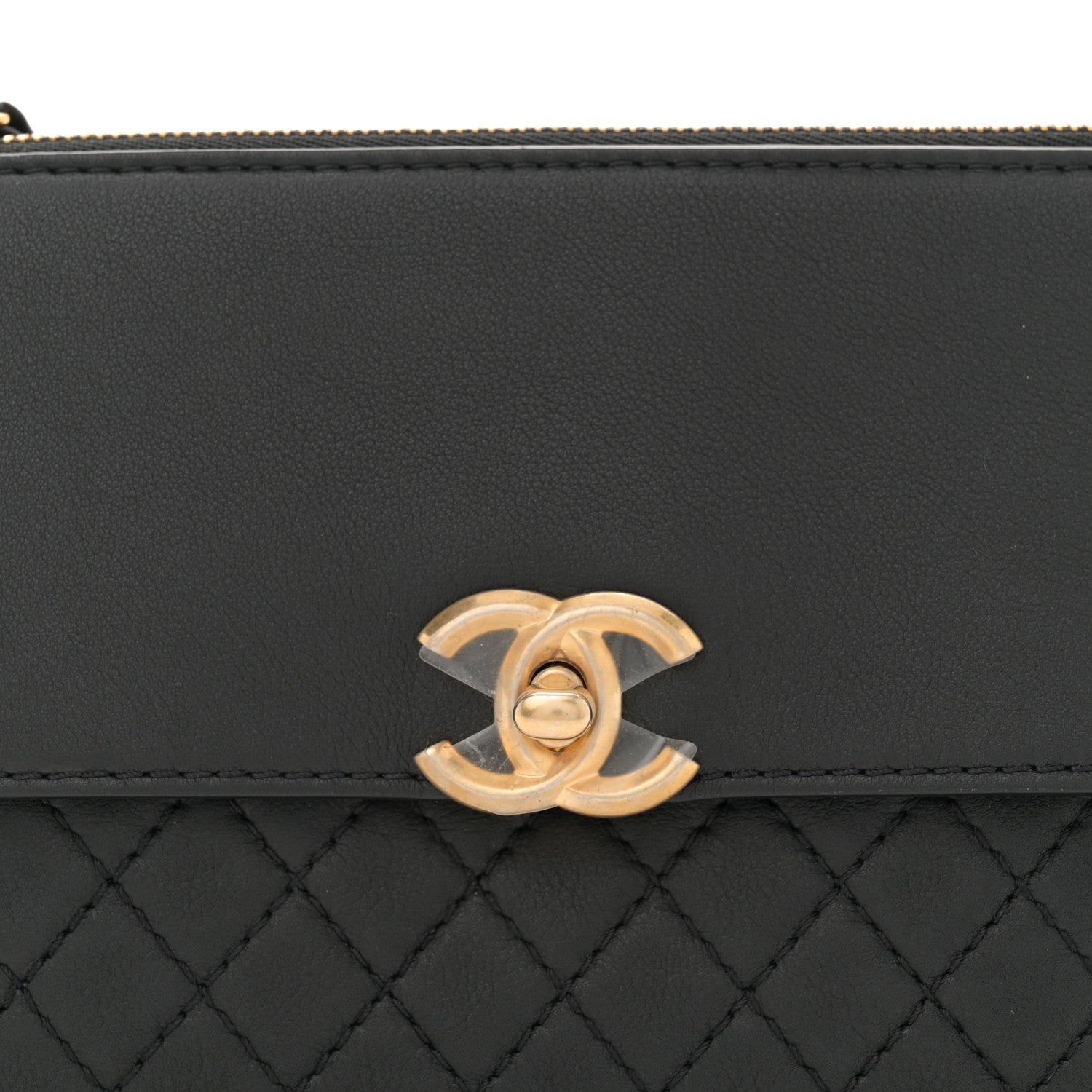 Chanel Calfskin Quilted Multi Pouching Flap And Coin Purse Black 7 of 9