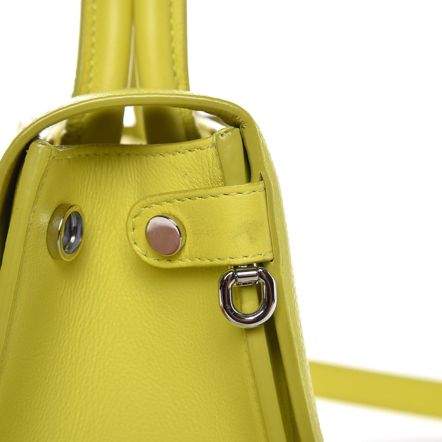 Grained Calfskin Mini Diorever Flap Yellow