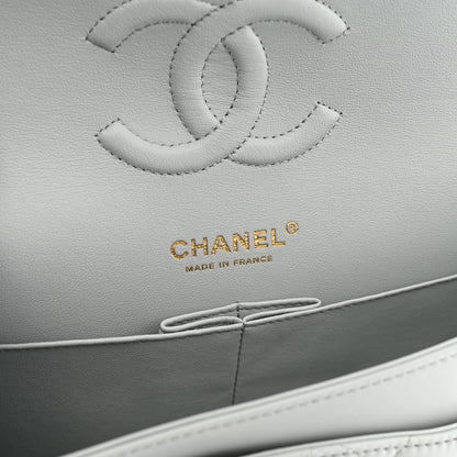 Chanel Lambskin Quilted Medium Double Flap Light Blue 6 of 12