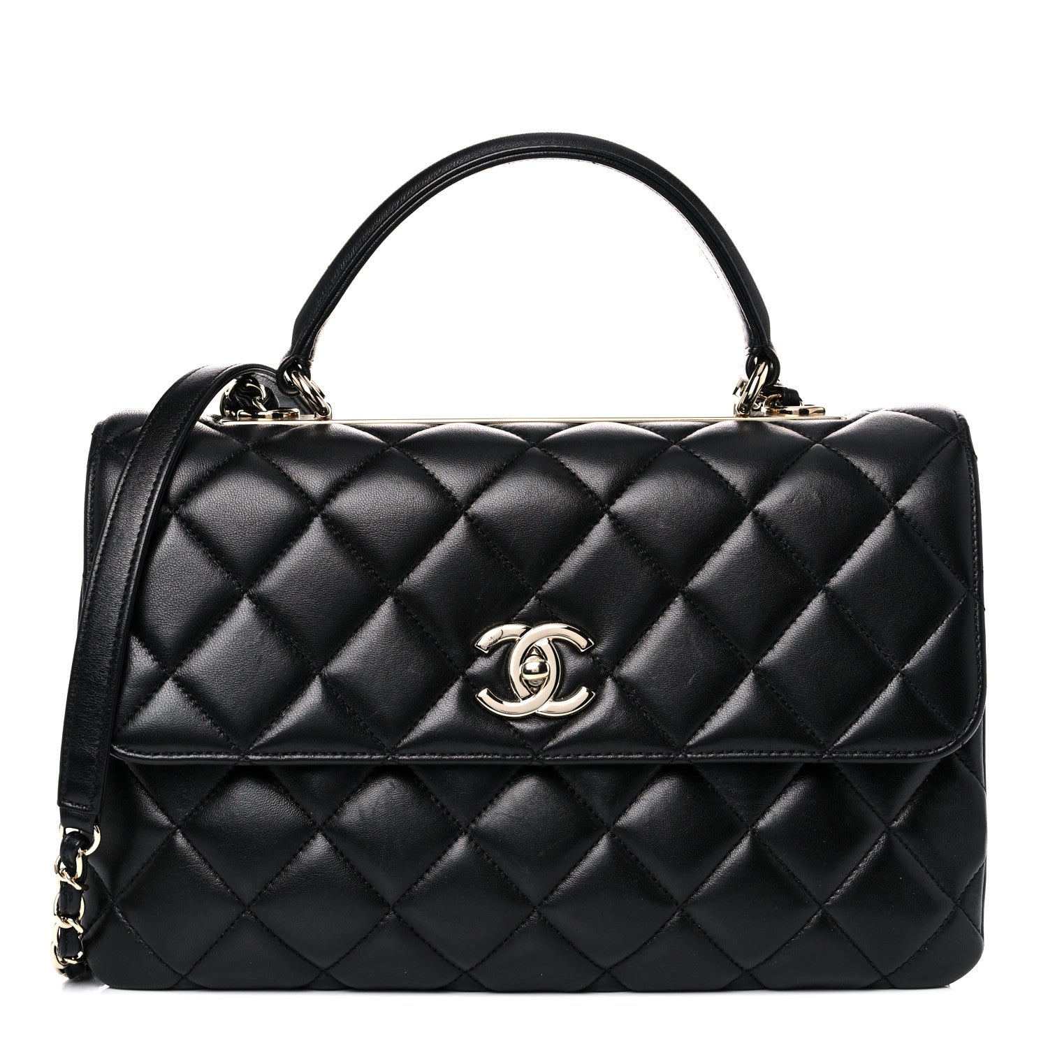 Chanel Lambskin Quilted Medium Trendy CC Flap Dual Handle Bag Black 1 of 16