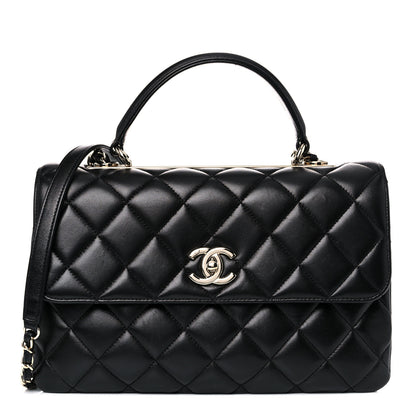 Chanel Lambskin Quilted Medium Trendy CC Flap Dual Handle Bag Black 1 of 16