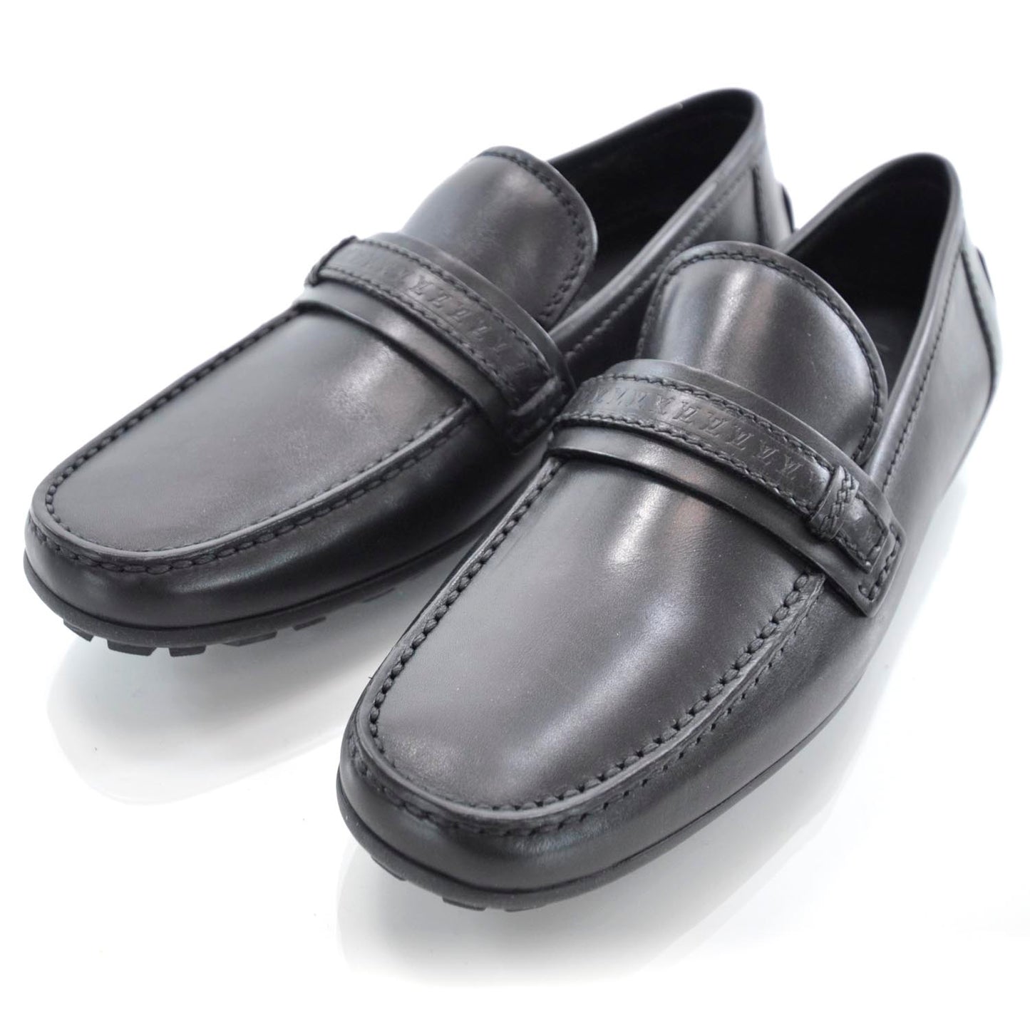 Leather Loafers Shoes 7 Black