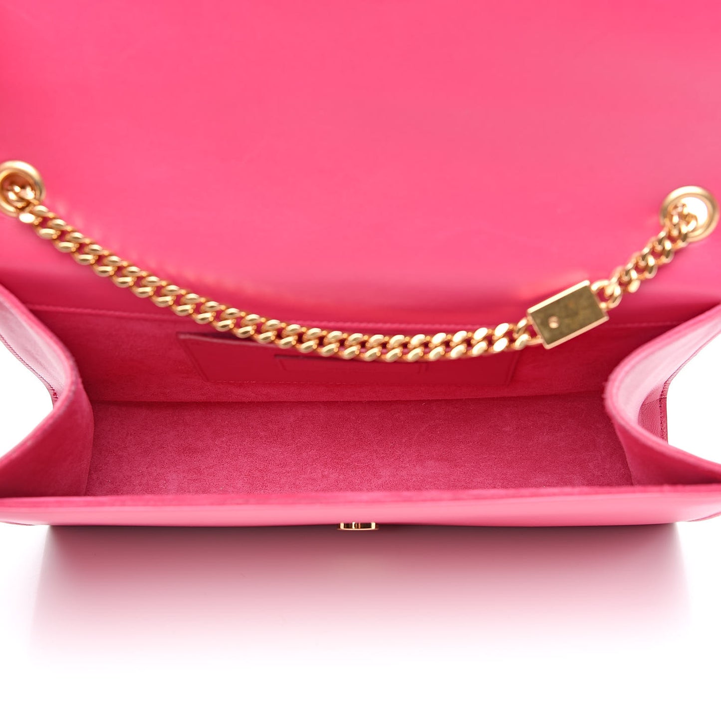 Smooth Calfskin Medium Classic Monogram Kate Tassel Satchel Fuchsia