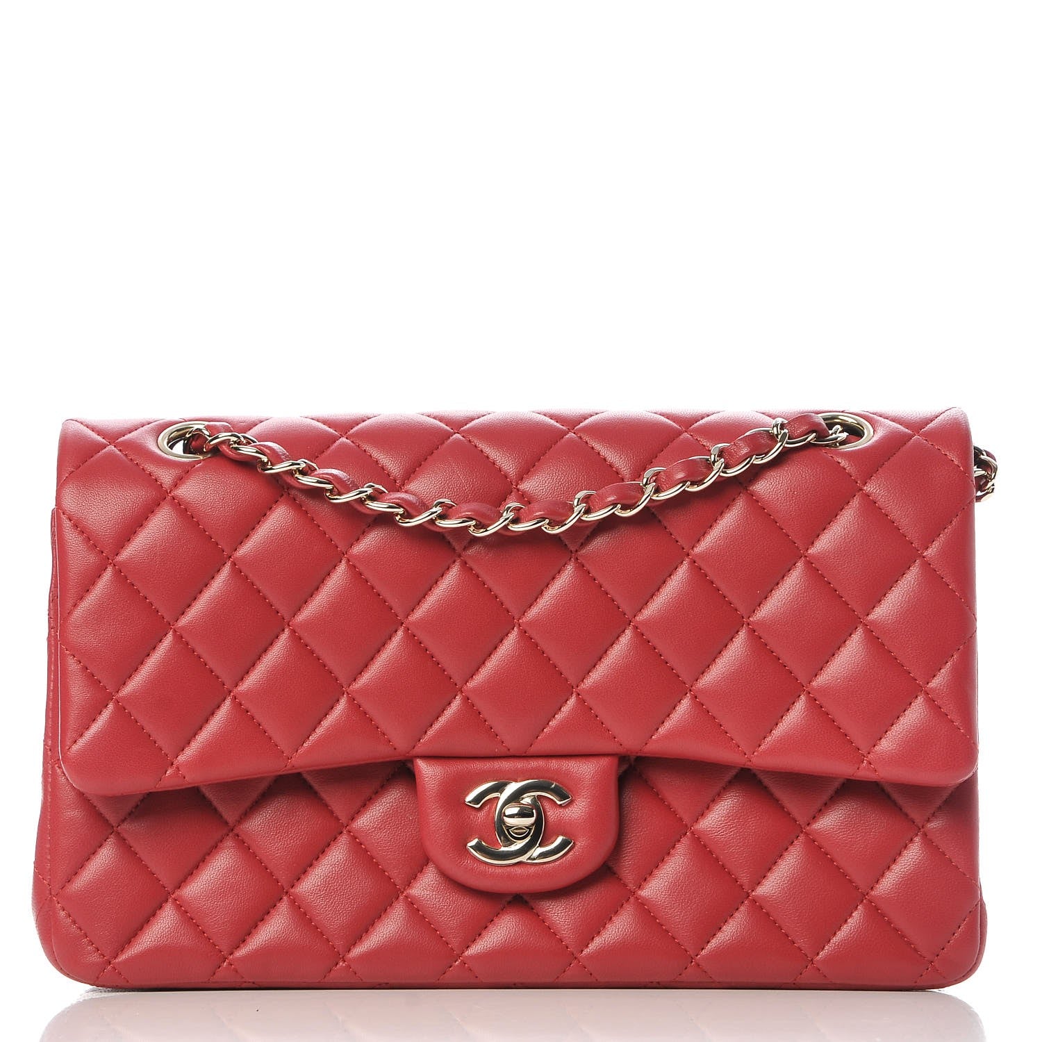 Chanel Lambskin Quilted Medium Double Flap Dark Pink 1 of 8
