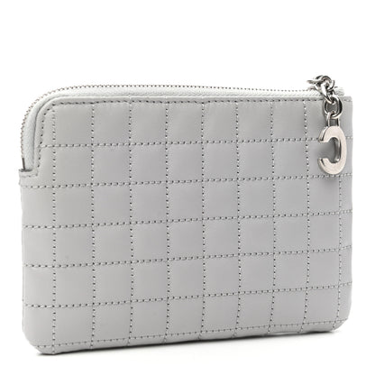 Celine Calfskin Quilted C Charm Coin Card Pouch Grey 3 of 7
