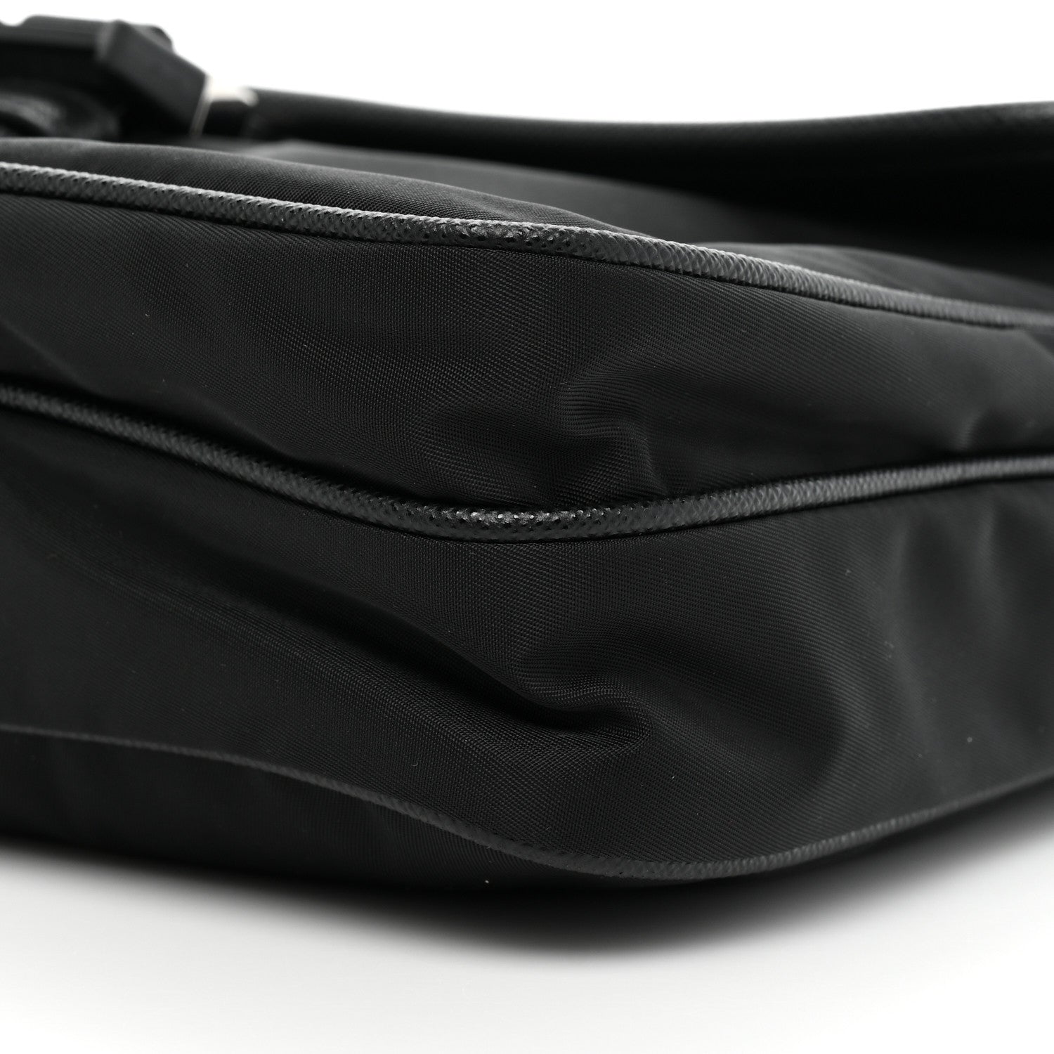 Prada Re-Nylon Saffiano Single Snap Buckle Flap Messenger Bag Black 7 of 9