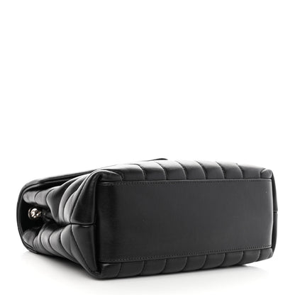 Saint Laurent Calfskin Y Quilted Monogram Small Loulou Chain Satchel Black 4 of 13