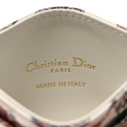 Christian Dior Calfskin Butterfly Printed Caro Five-Slot Card Holder White Multicolor 6 of 9