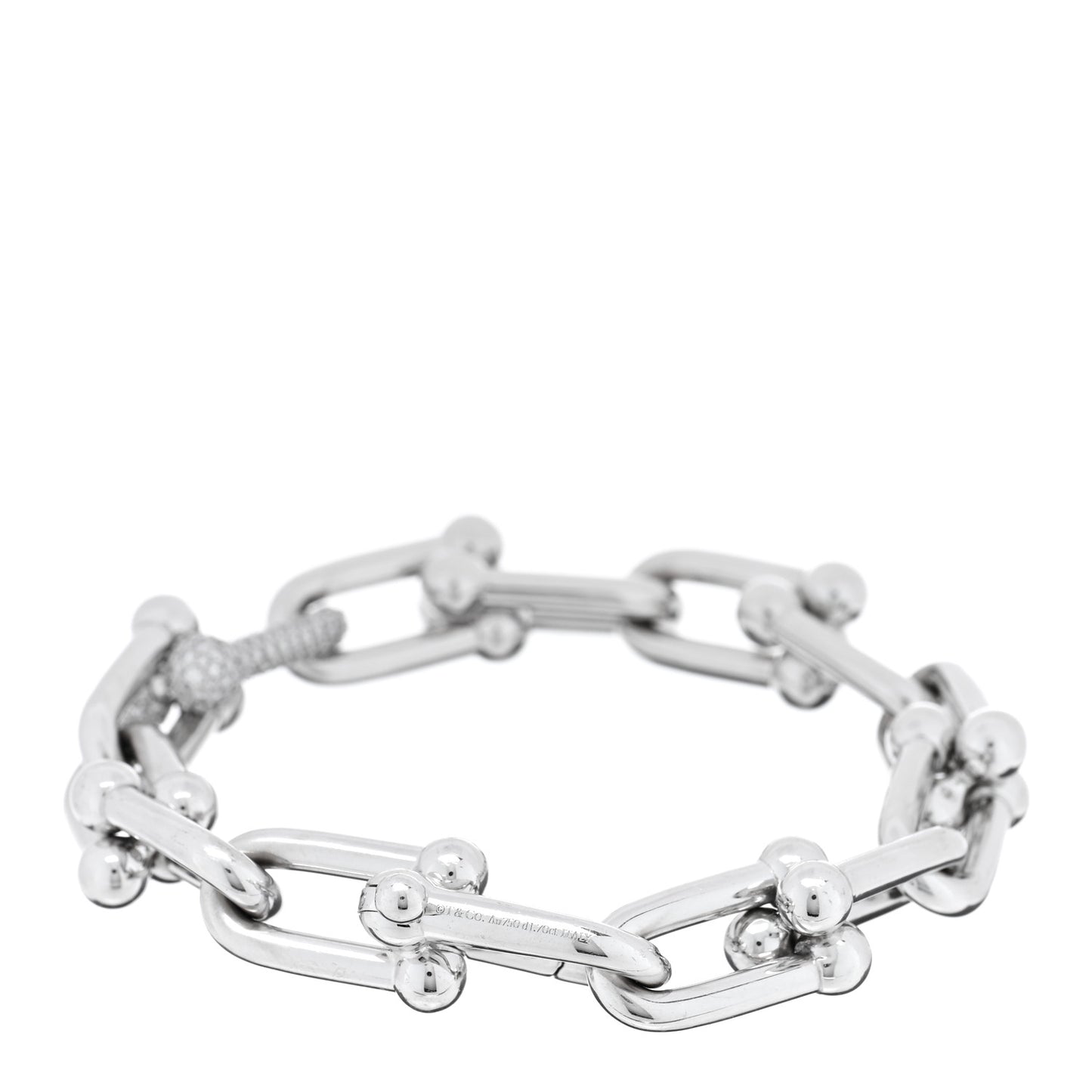 18K White Gold Diamond Large HardWear Link Bracelet