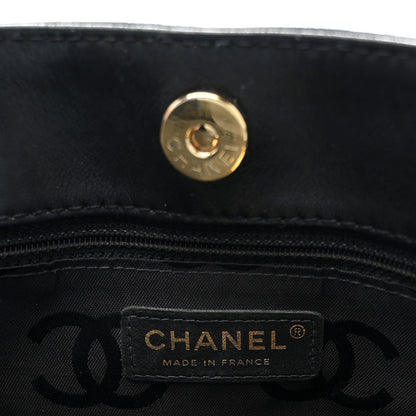 Chanel Lambskin Cross Stitch Shopper Tote Black 6 of 10