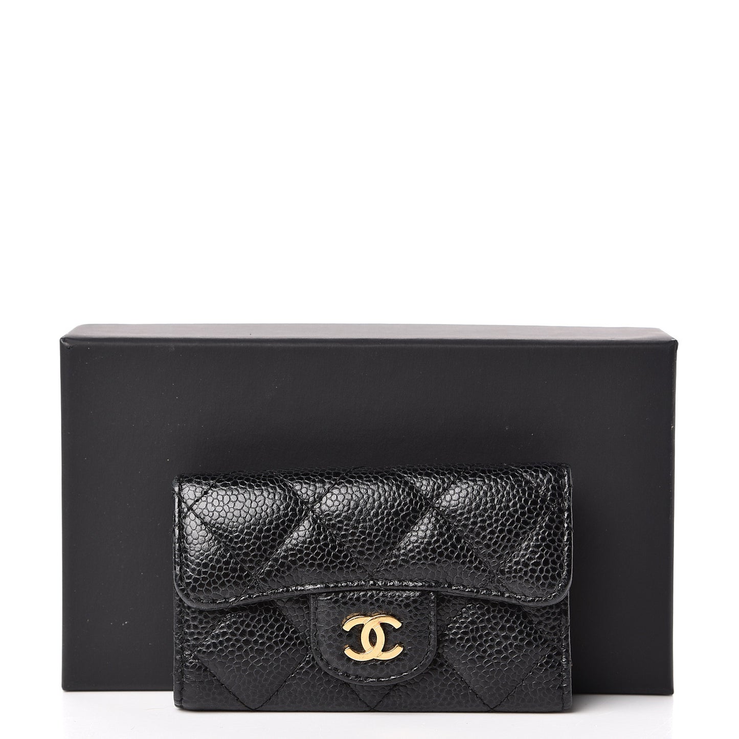 Caviar Quilted 6 Key Holder Black