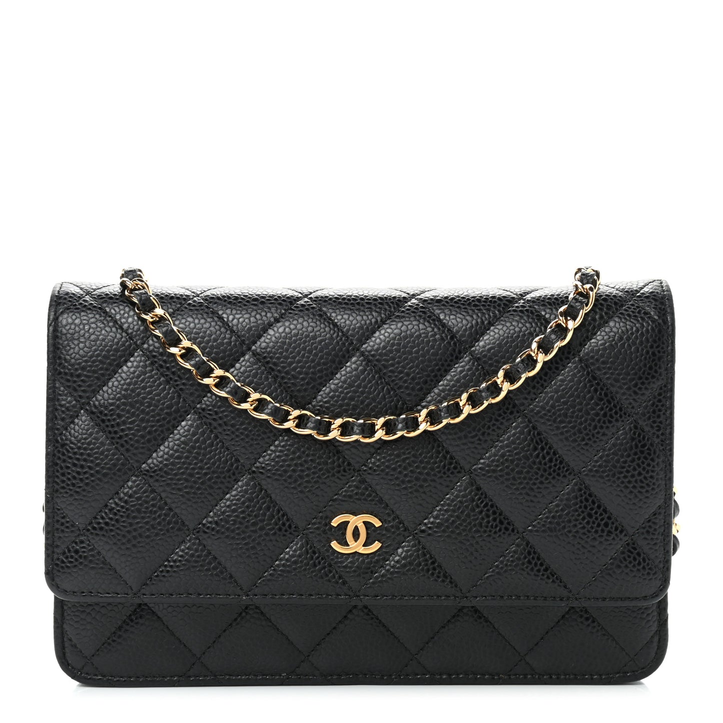 Caviar Quilted Wallet On Chain WOC Black