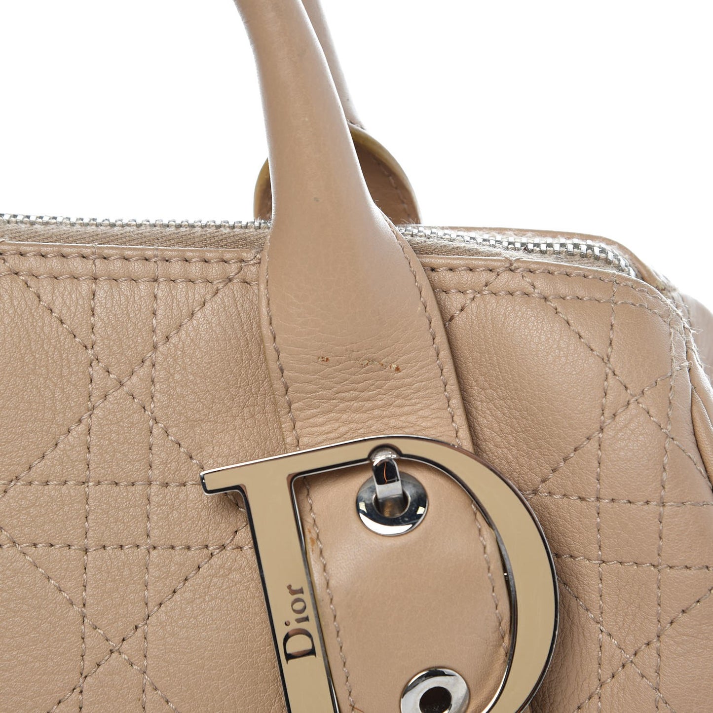 Calfskin Cannage Handbag Camel