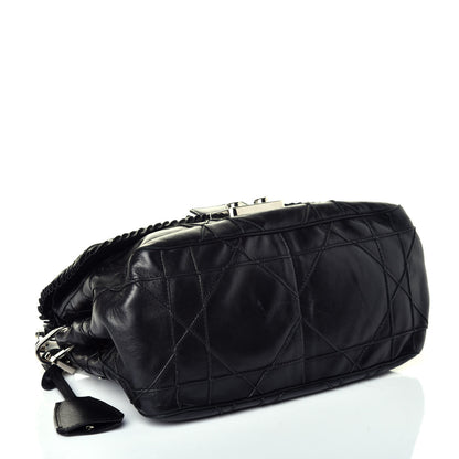 Christian Dior Lambskin Cannage Ruffle New Lock Flap Black 4 of 10