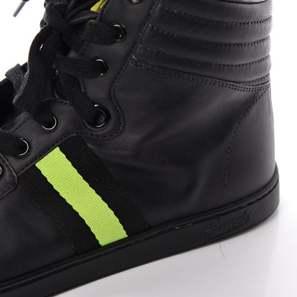 Gucci Calfskin GG Viaggio High-Top Sneakers 10.5 Black Green Fluo 12 of 20