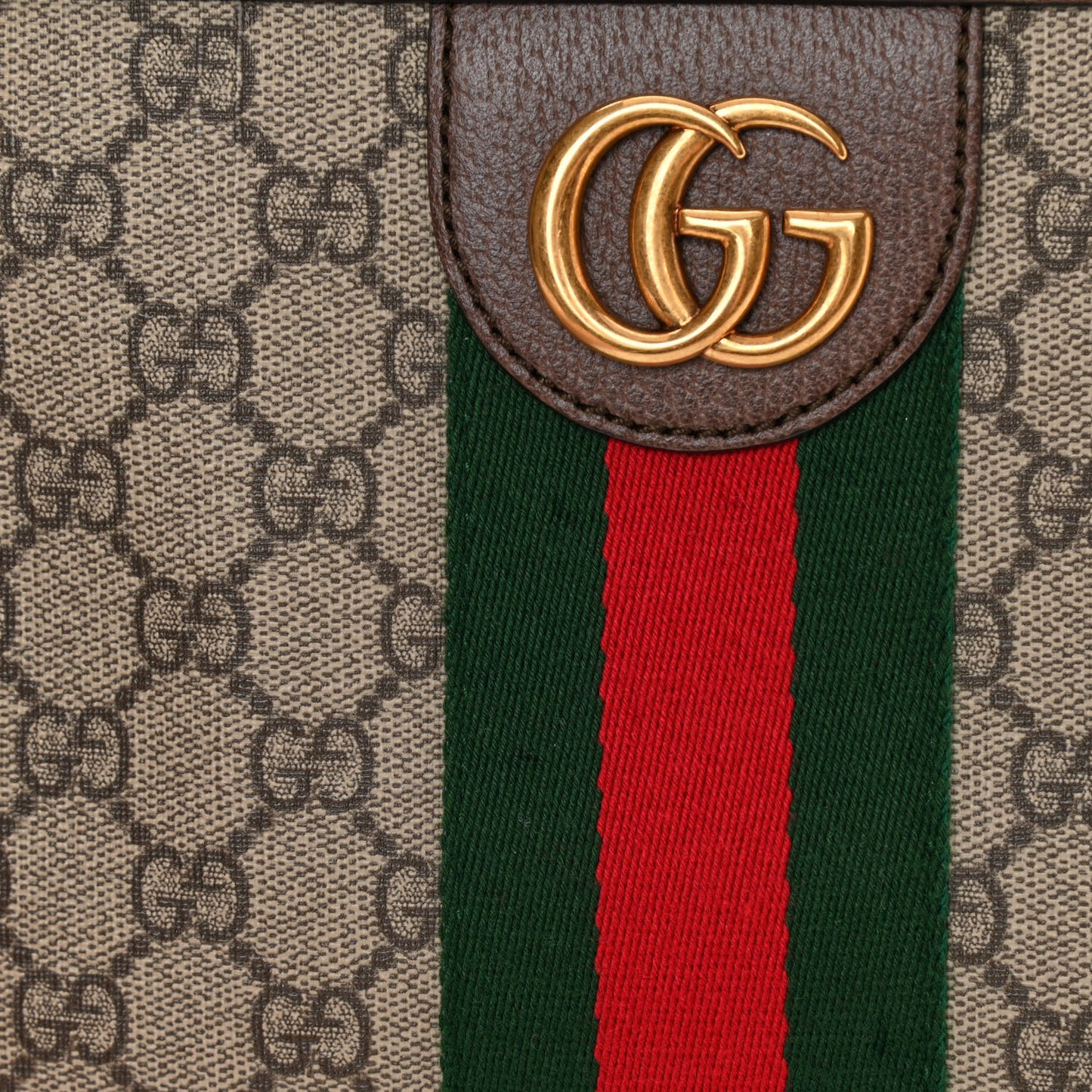 GG Supreme Monogram Web Small Ophidia Messenger Bag Brown