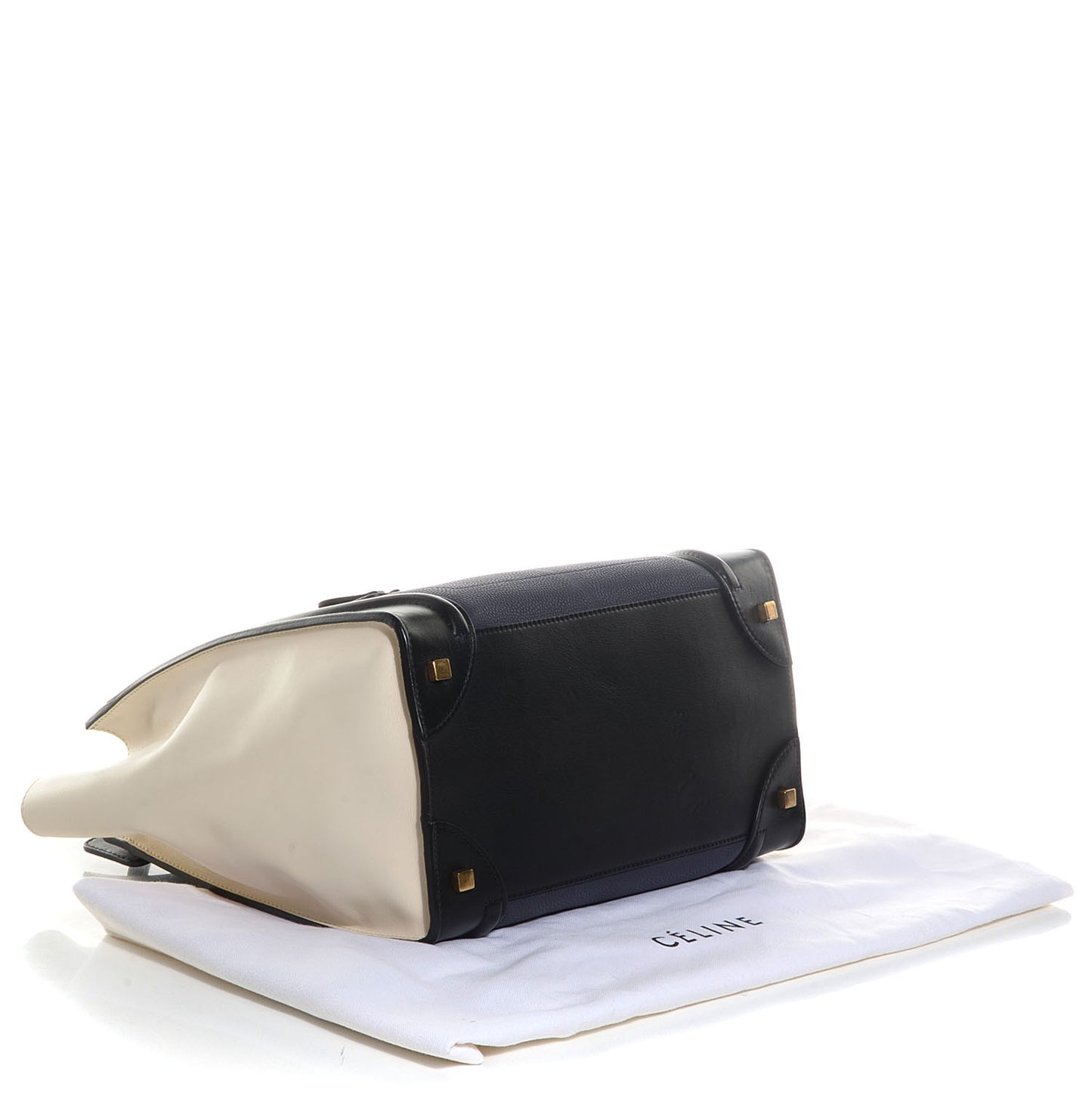 Velluto Calfskin Mini Tri-Color Luggage Navy