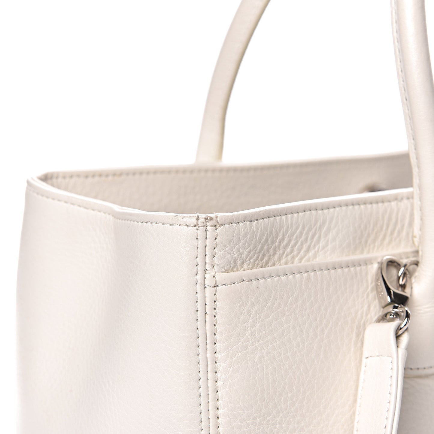Calfskin Cerf Executive Shopper Tote White