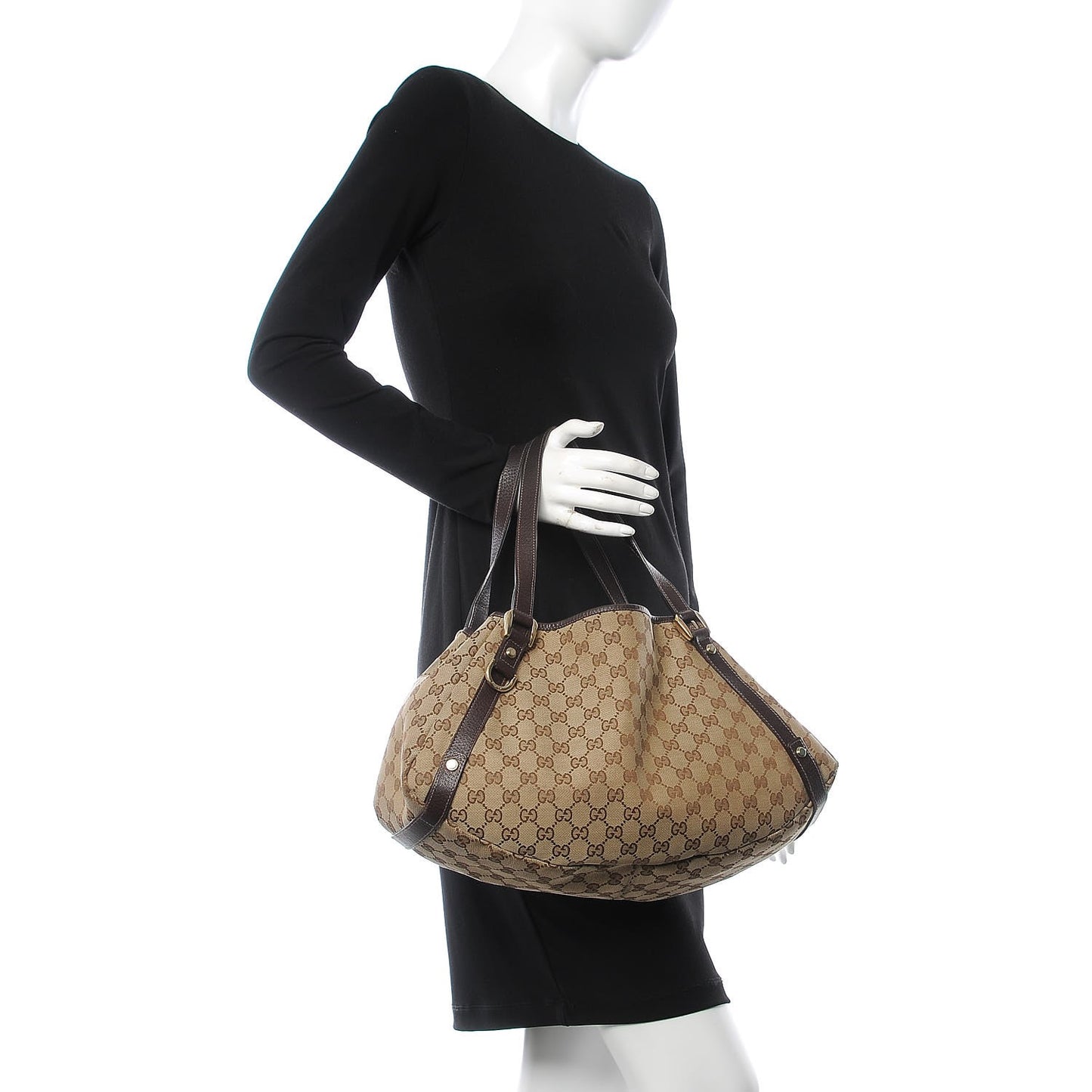 Monogram Medium Abbey Shoulder Bag Dark Brown