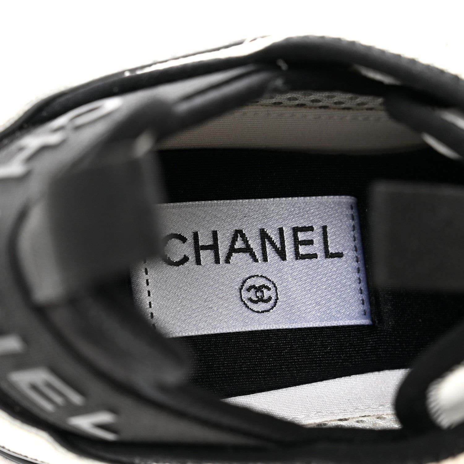 Chanel Velvet Calfskin Mixed Fibers CC Sneakers 40 Ivory Black 7 of 8