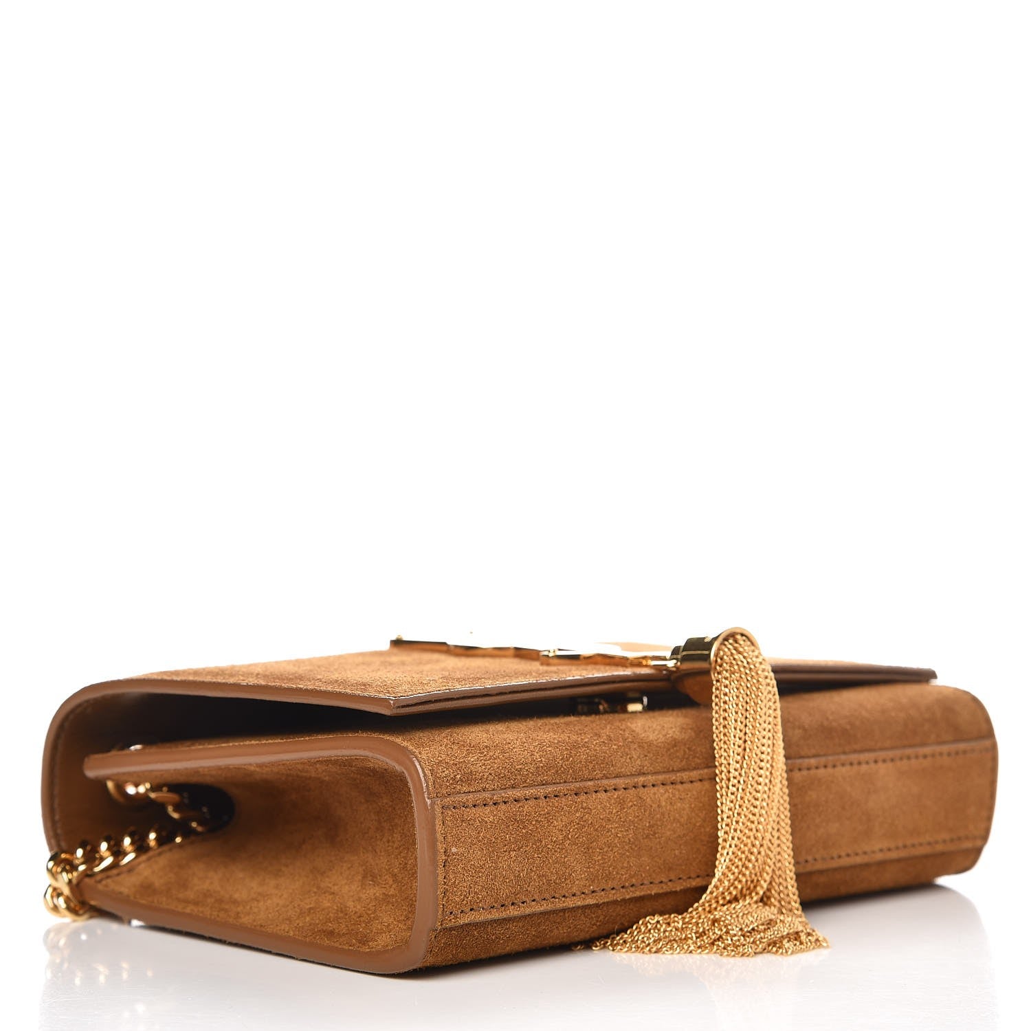 Saint Laurent Suede Small Classic Monogram Kate Tassel Satchel Light Ochre 4 of 6