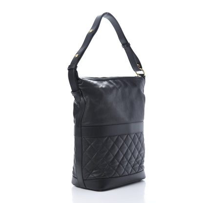 Chanel Grained Calfskin Quilted Casual Style Hobo Black 3 of 10