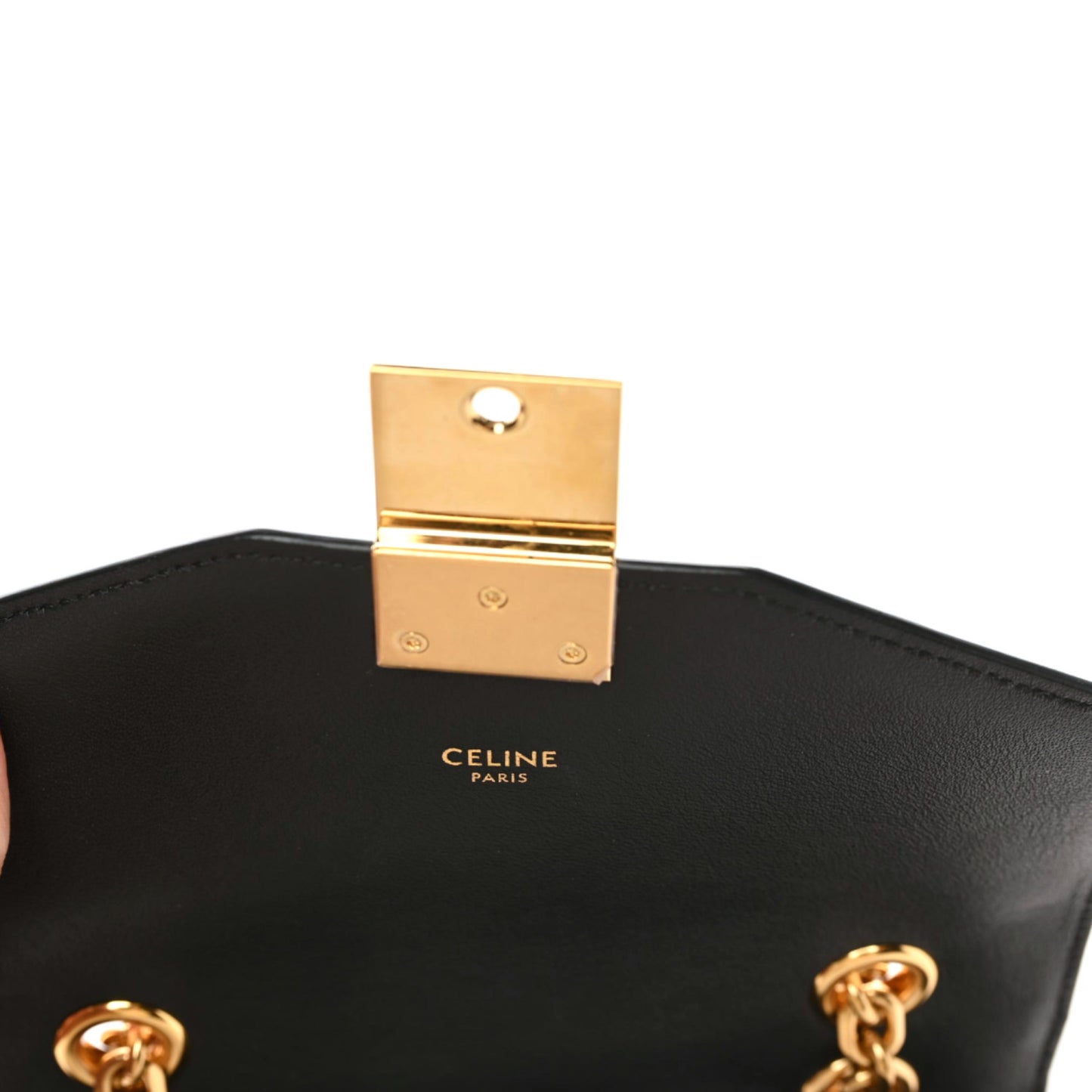 Shiny Calfskin Small C Bag Black