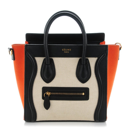 Celine Canvas Smooth Calfskin Nano Tri-Color Luggage Natural 1 of 6
