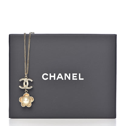 Chanel Pearl CC Camellia Pendant Necklace Gold 5 of 5