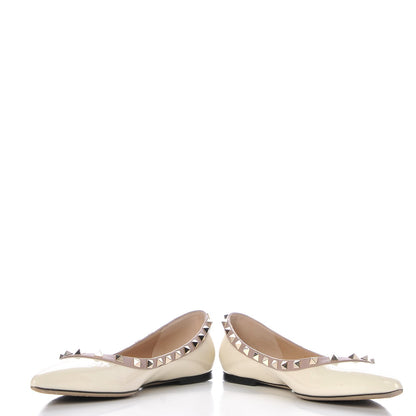 Valentino Garavani Patent Rockstud Ballerina Flats 39.5 Ivory Poudre 6 of 12