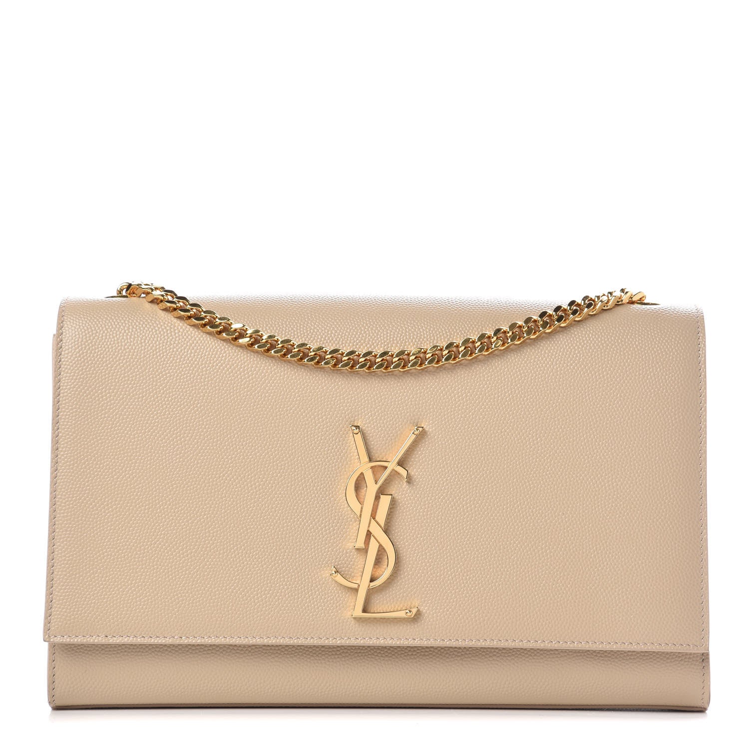 Saint Laurent Grain De Poudre Medium Monogram Kate Satchel Nude Powder 1 of 9