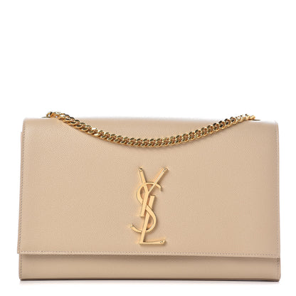Saint Laurent Grain De Poudre Medium Monogram Kate Satchel Nude Powder 1 of 9