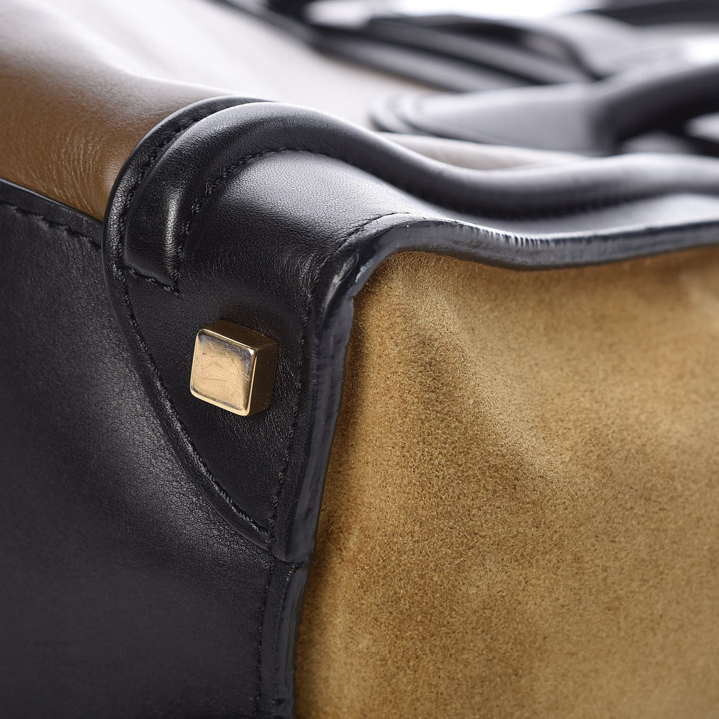Smooth Calfskin Suede Micro Tri-Color Luggage Almond