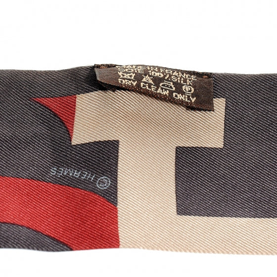 Hermes Silk Capitales Twilly Anthracite Corail Rouge 5 of 5