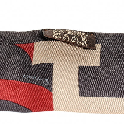 Hermes Silk Capitales Twilly Anthracite Corail Rouge 5 of 5