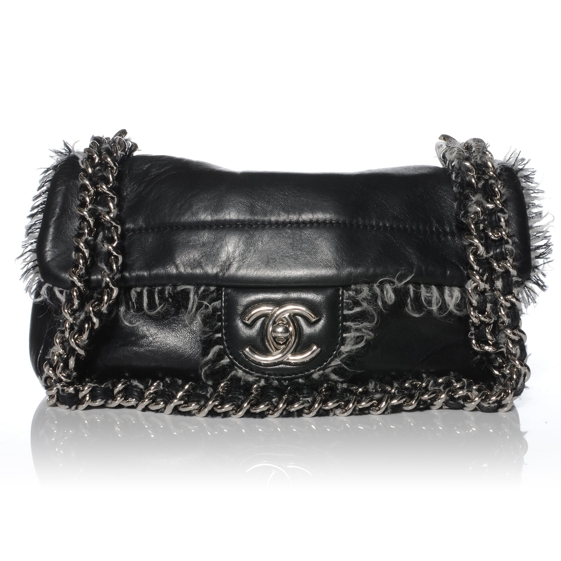 Chanel Lambskin Tweedy Flap Black 1 of 9
