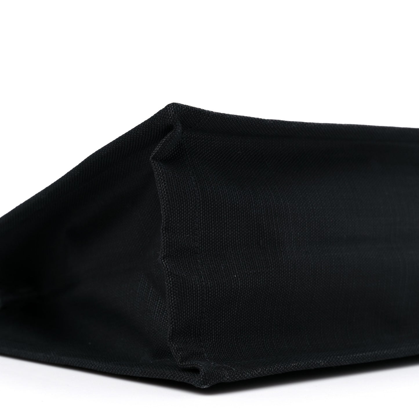 Raffia Linen Calfskin Small Rive Gauche Tote Black