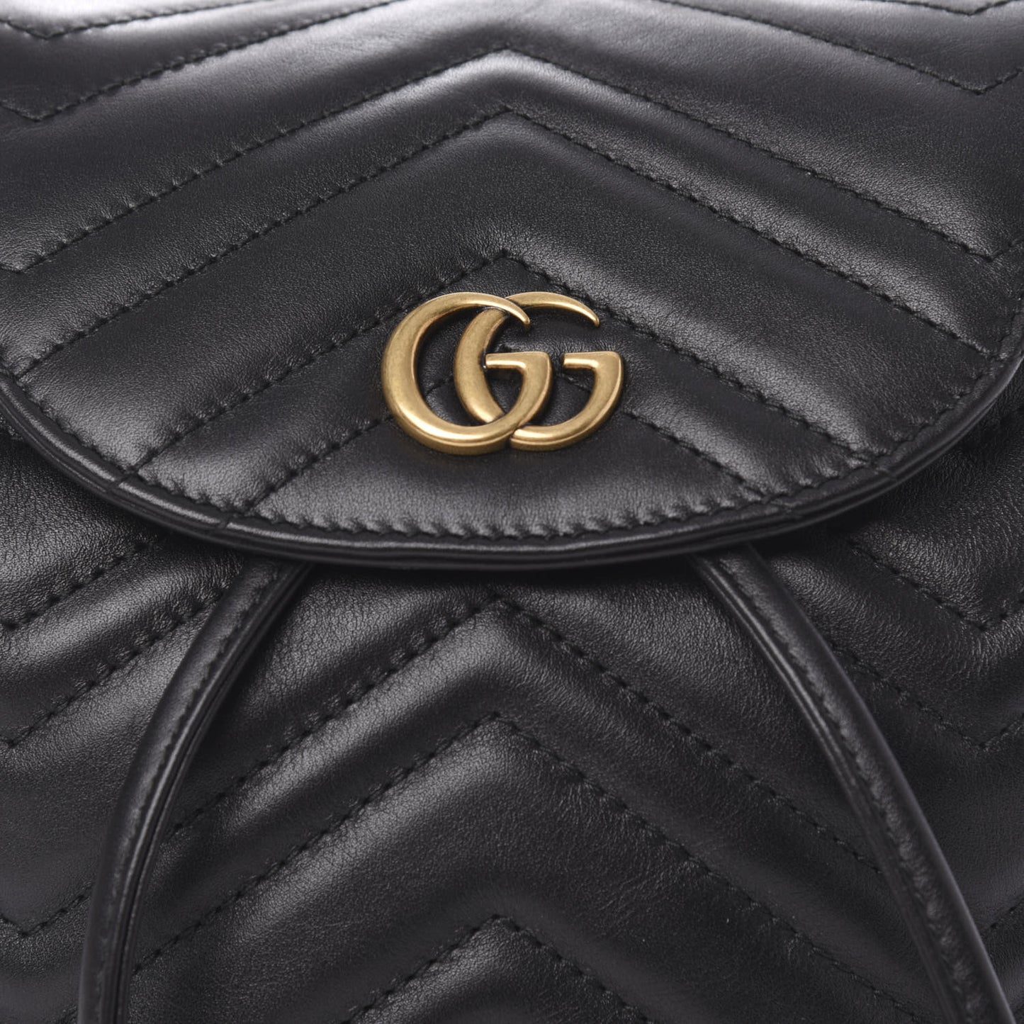 Calfskin Matelasse GG Marmont Flap Backpack Black